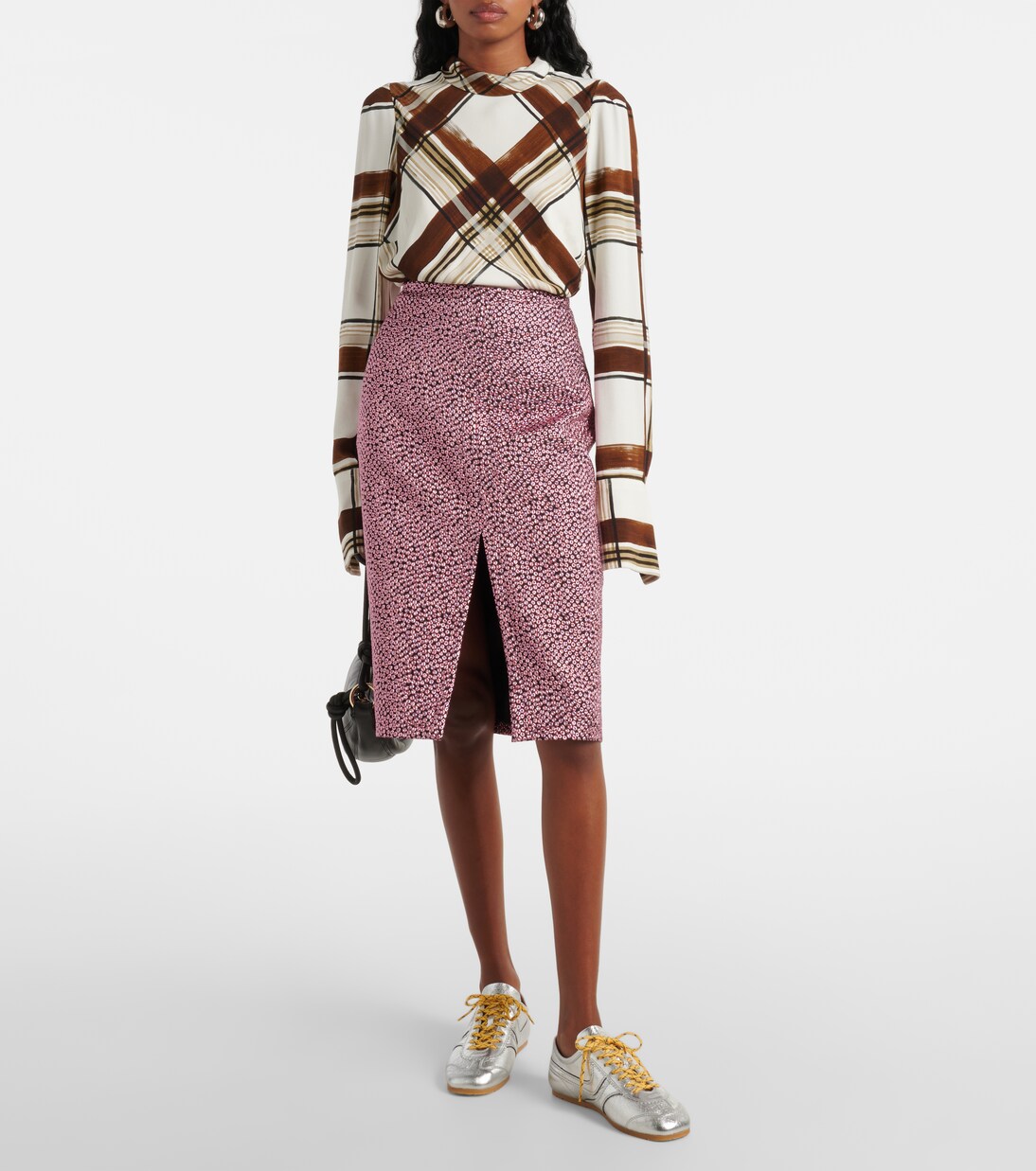 Sneakers aus Metallic-Leder in Silber - Dries Van Noten | Mytheresa 