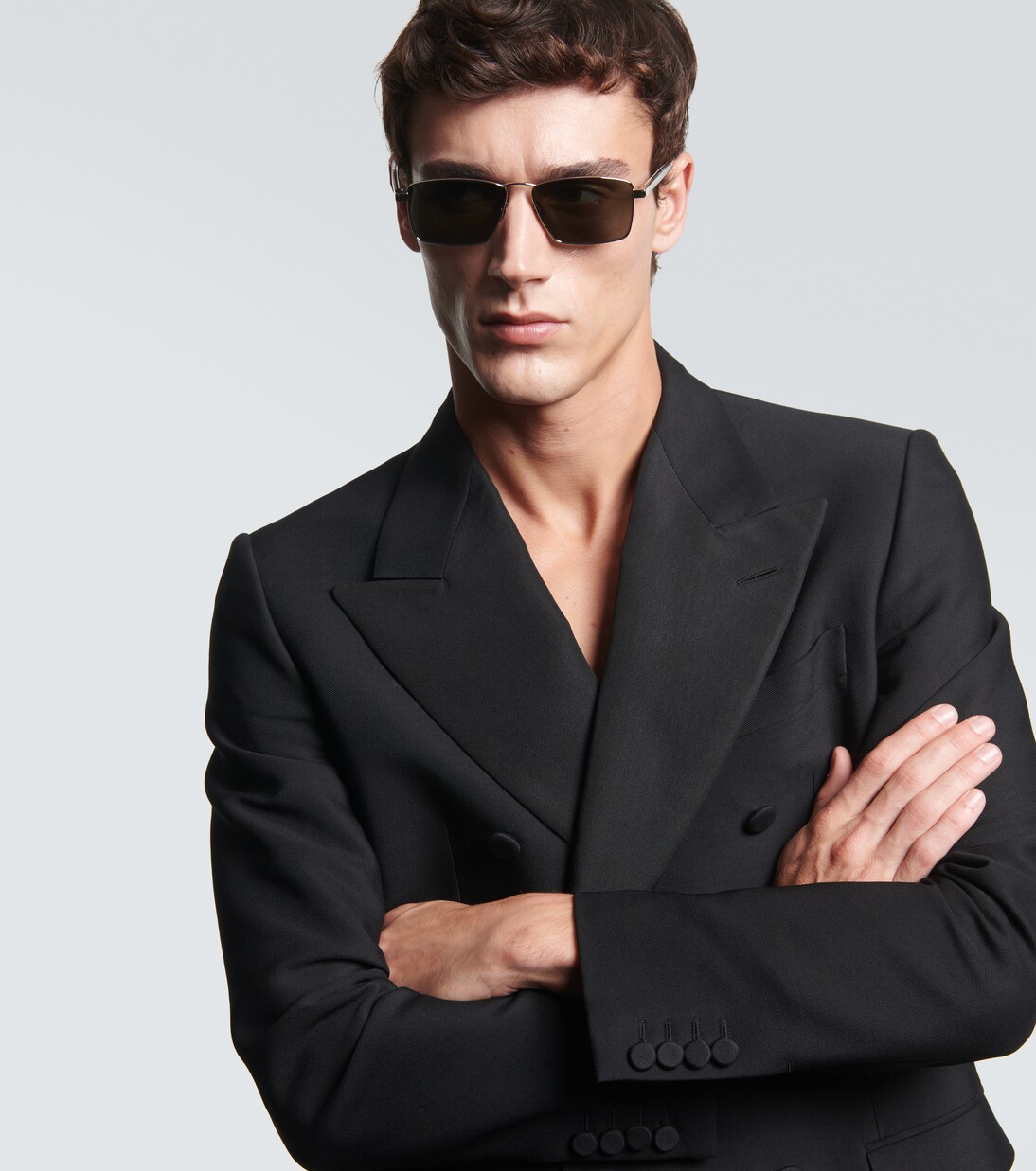 실버 SL 700 렉탱귤러 선글라스 - Saint Laurent | Mytheresa