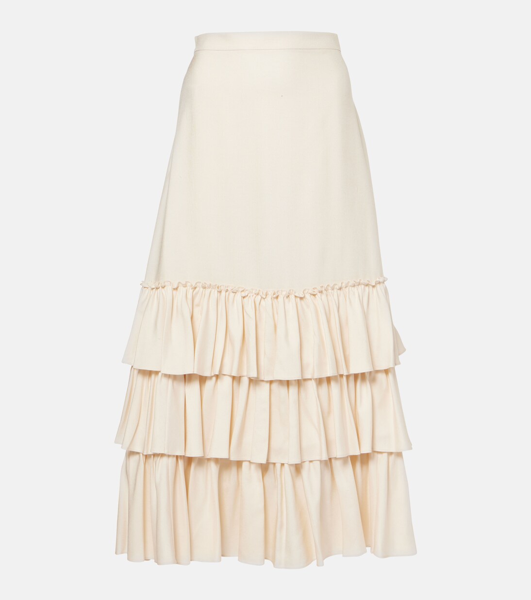 SILK LONG MAXI SKIRT - BIANCO