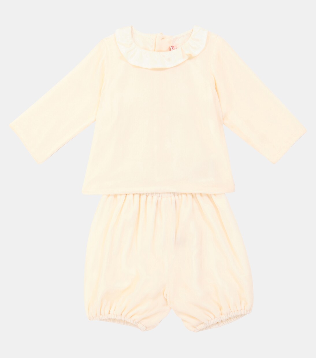Newborn Ruffled Blouse & Bloomers Set in Quartz Crystal main image 1