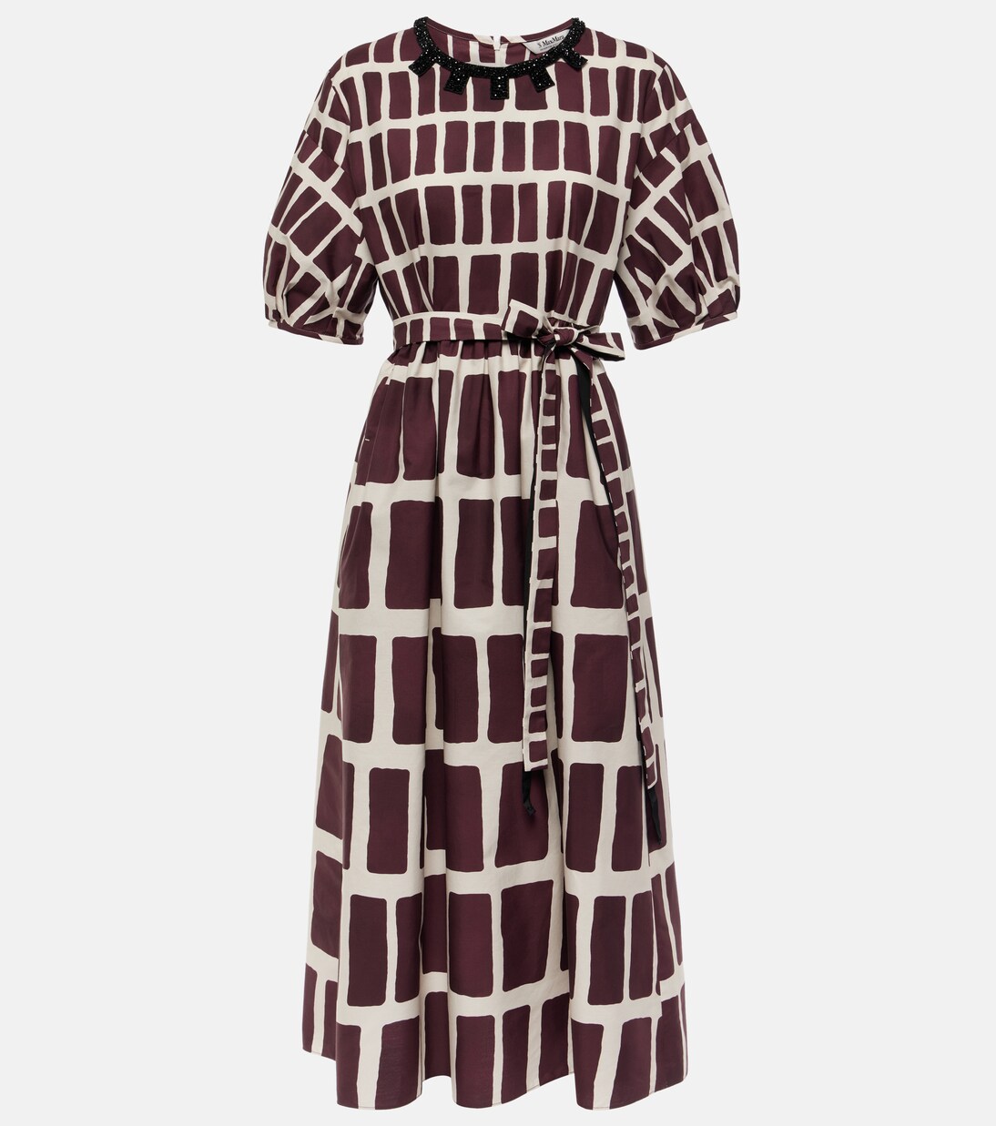 Bedrucktes Midikleid aus Baumwollpopeline in Multicolor - S Max 