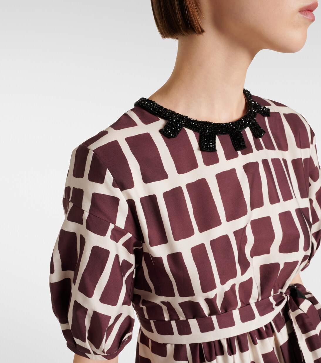 Bedrucktes Midikleid aus Baumwollpopeline in Multicolor - S Max 