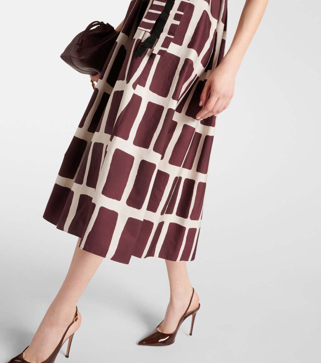 Bedrucktes Midikleid aus Baumwollpopeline in Multicolor - S Max