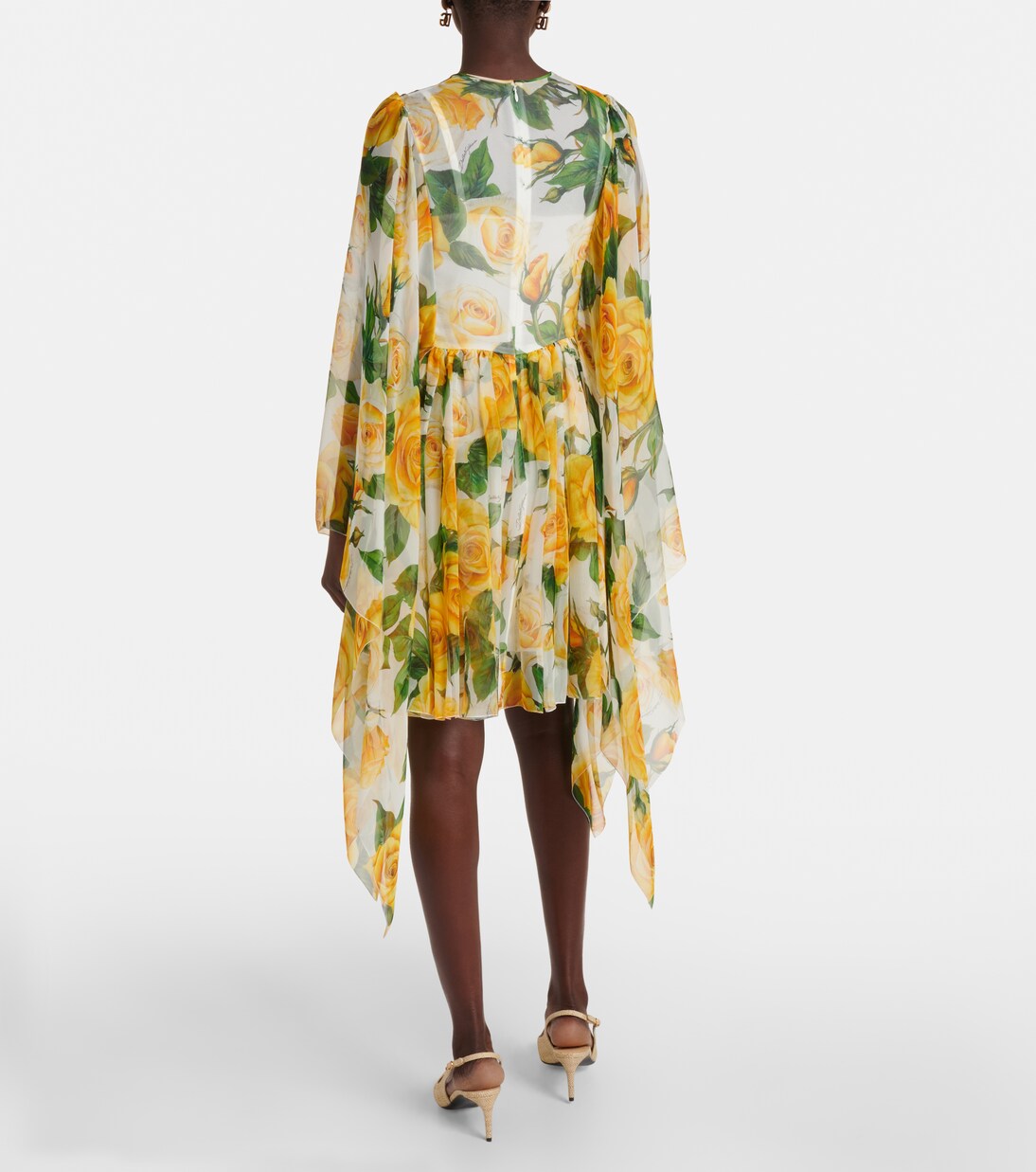 Dolce & Gabbana Yellow lace crystal mini dress