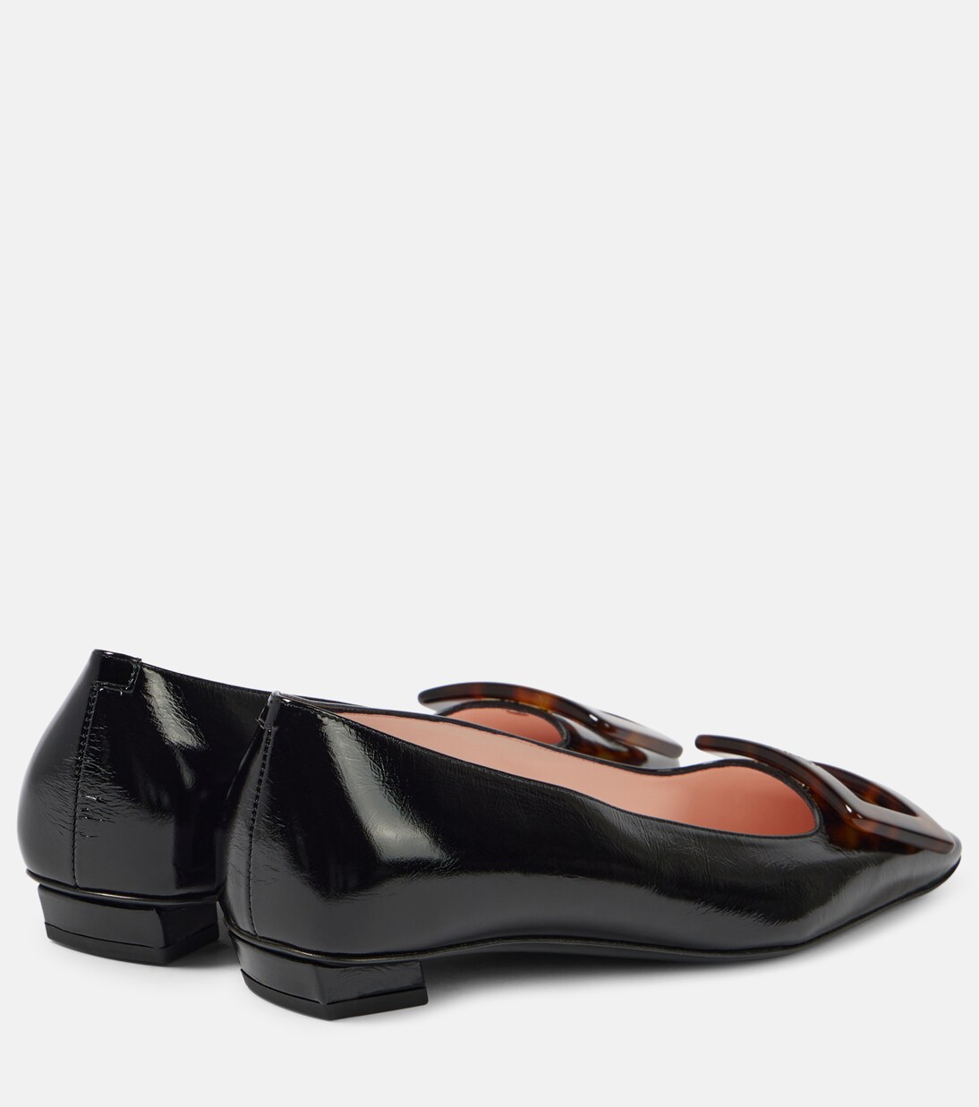 BELLE VIVIER SOCK LACQUERED BUCKLE ANKLE BOOTS IN BLACK PATENT CALFSKIN SOCK UPPER FABRIC