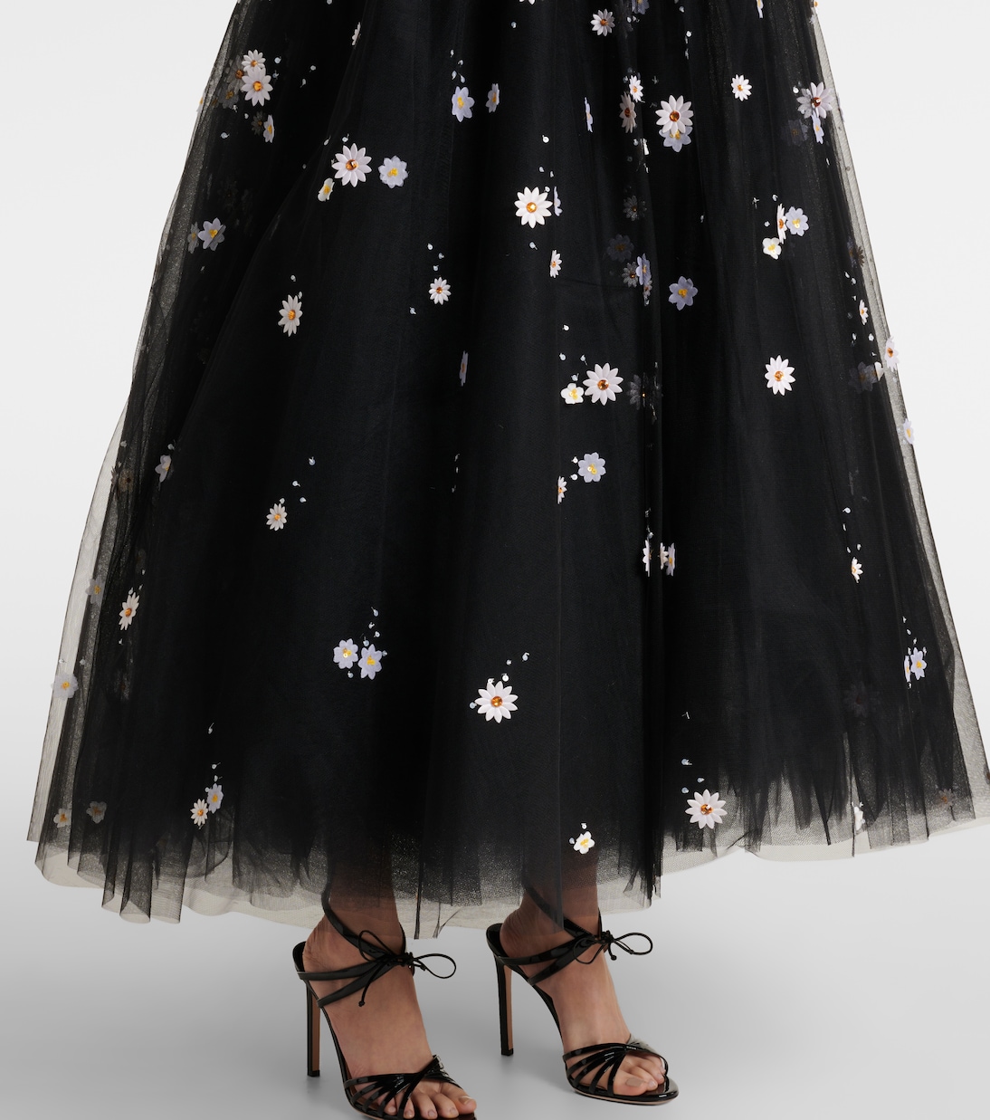 Annabelle flower-appliqué tulle midi dress main image 1