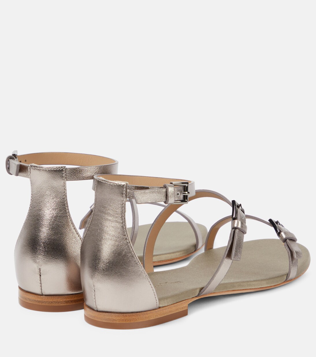 Metallic leather sandals | Max Mara