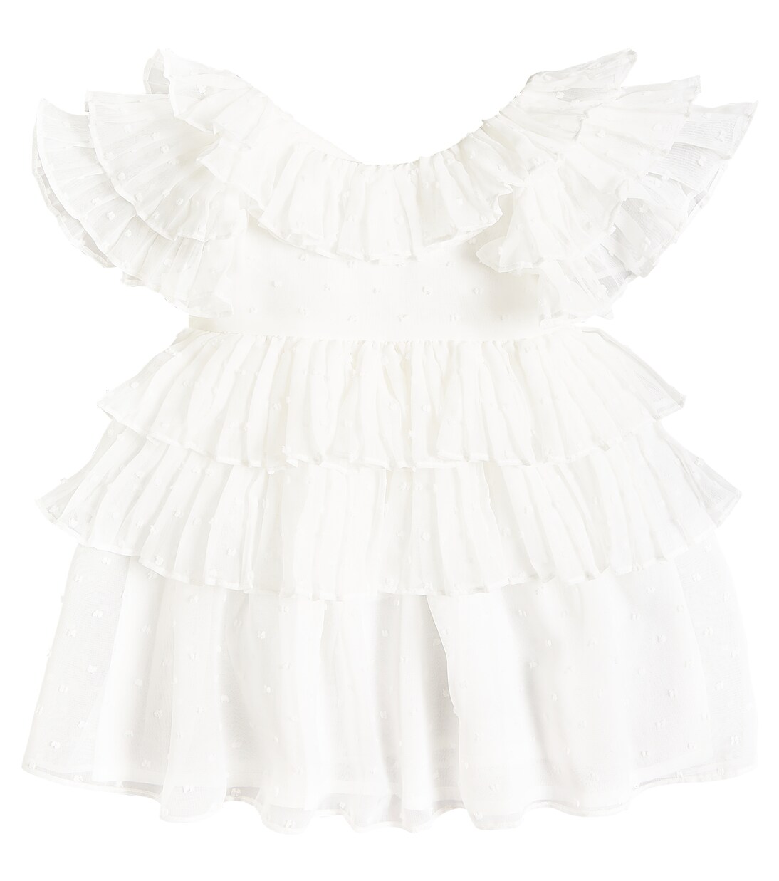 Bloomie Baby Tiered Dress in Ivory/Blue