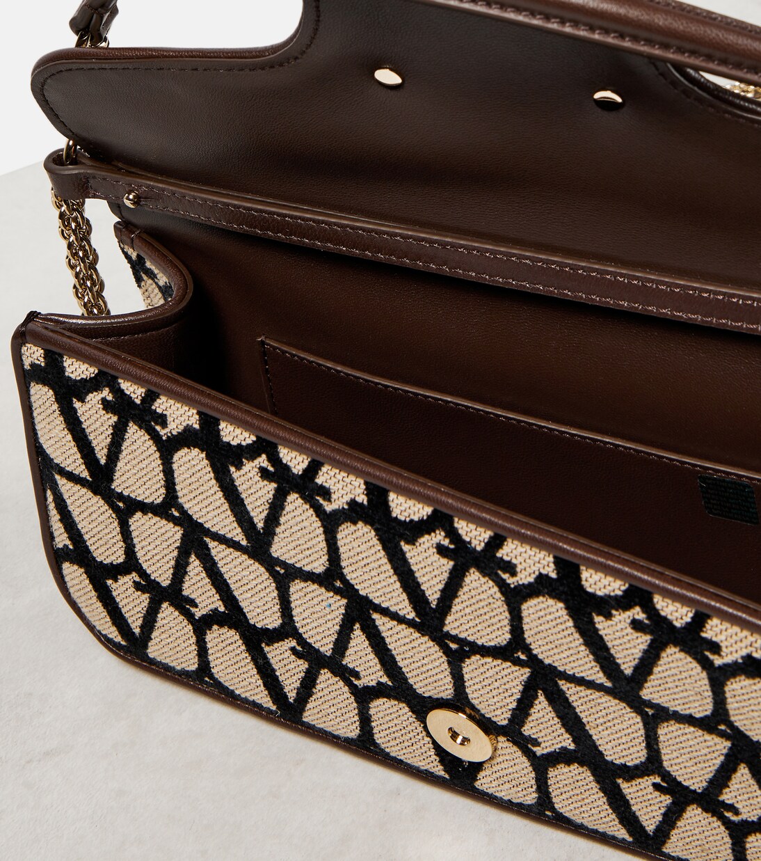 Schultertasche Locò Toile Iconographe in Beige - Valentino 