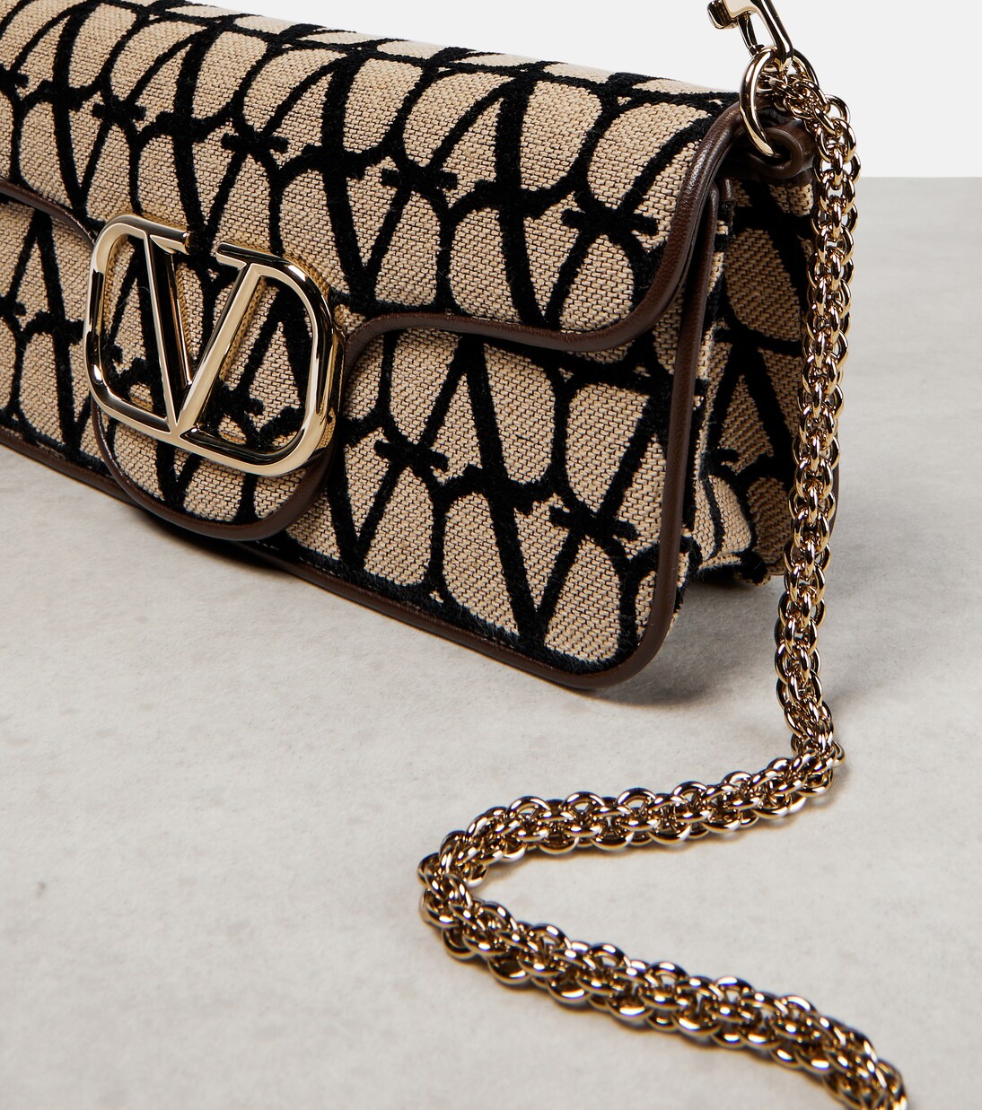 Schultertasche Locò Toile Iconographe in Beige - Valentino 