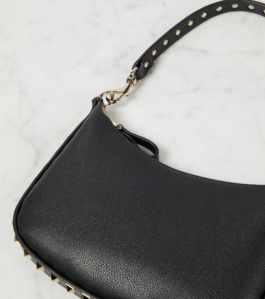 Schultertasche Rockstud Mini aus Leder in Schwarz - Valentino 