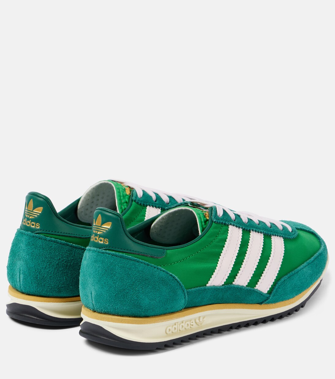 SL 72 leather-trimmed sneakers in green - Adidas | Mytheresa