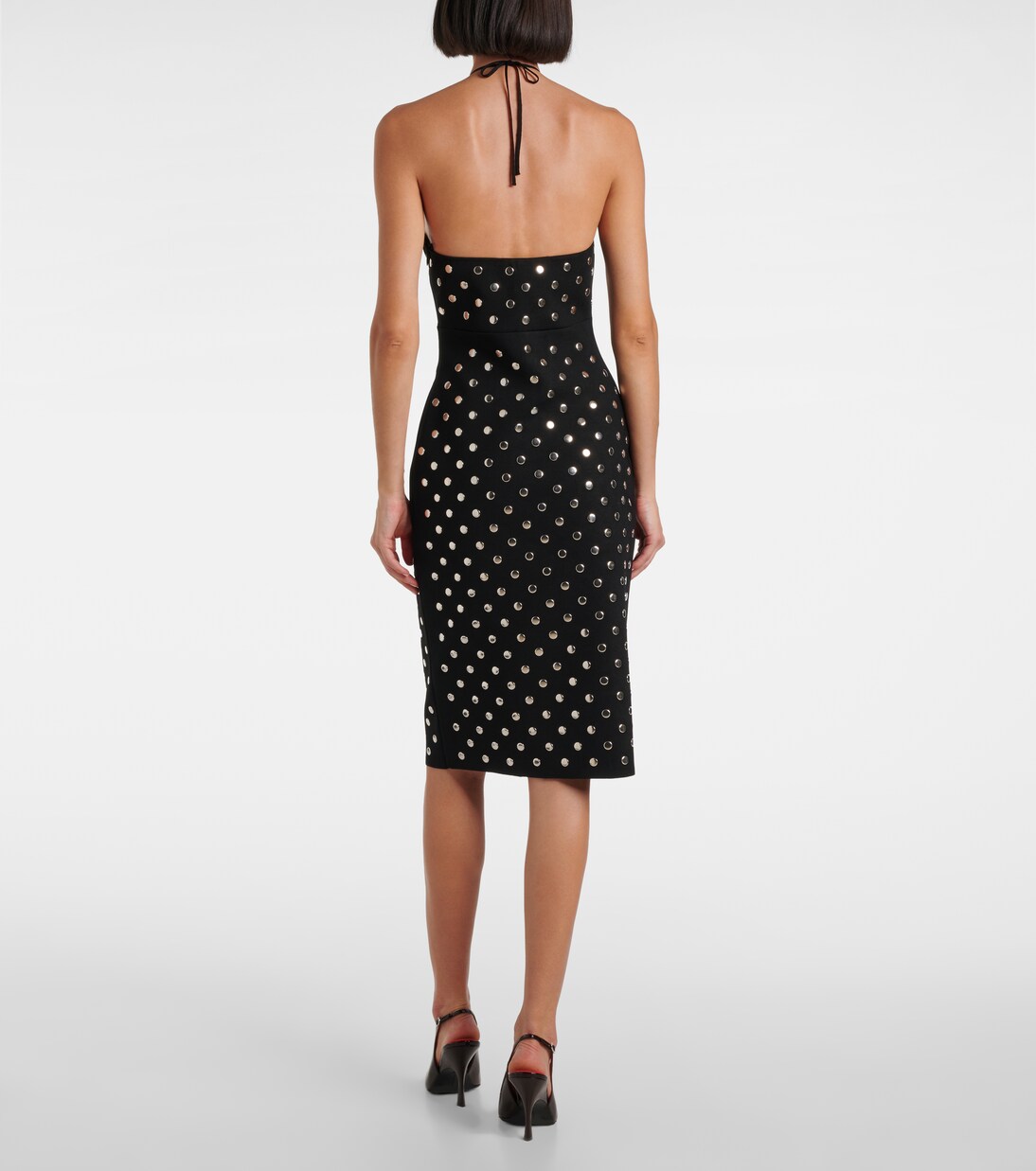 Cutout Halterneck Offshoulder Midi Dress main image 1