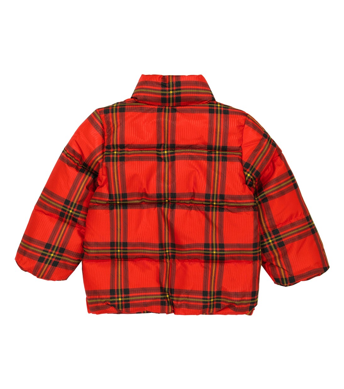 Red plaid puffer jacket hot sale