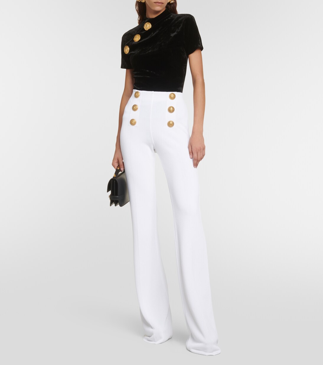 Verziertes Top aus Jersey in Schwarz - Balmain | Mytheresa 