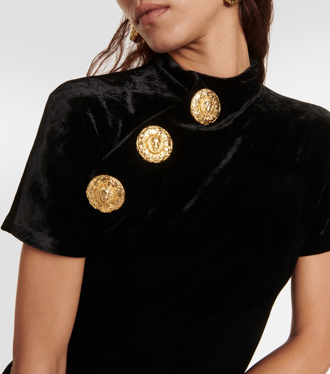 Verziertes Top aus Jersey in Schwarz - Balmain | Mytheresa 