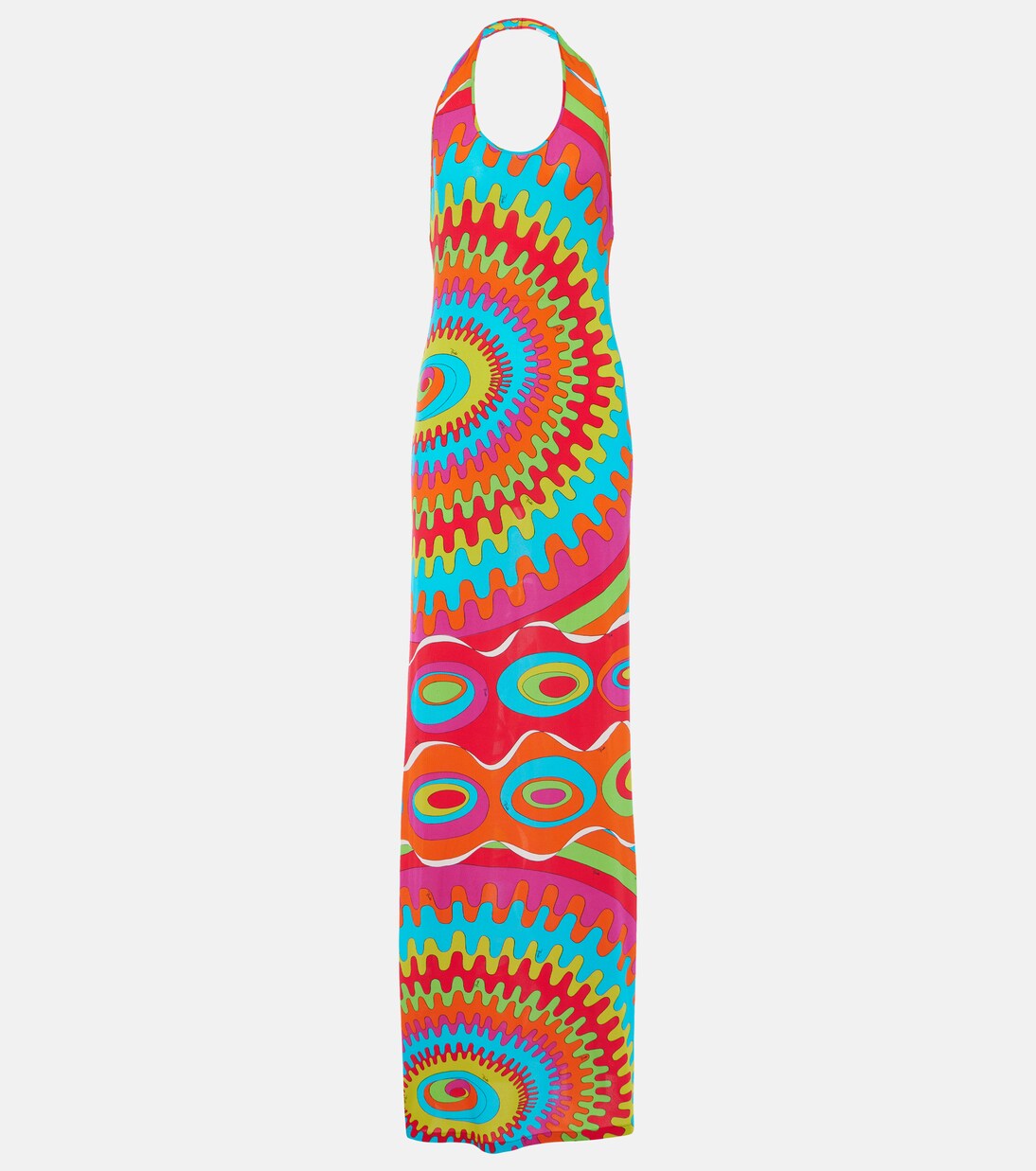 Palm Printed Halterneck Maxi Dress main image 1