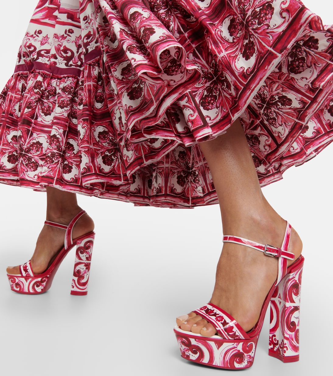 Printed leather platform sandals | Dolce&Gabbana