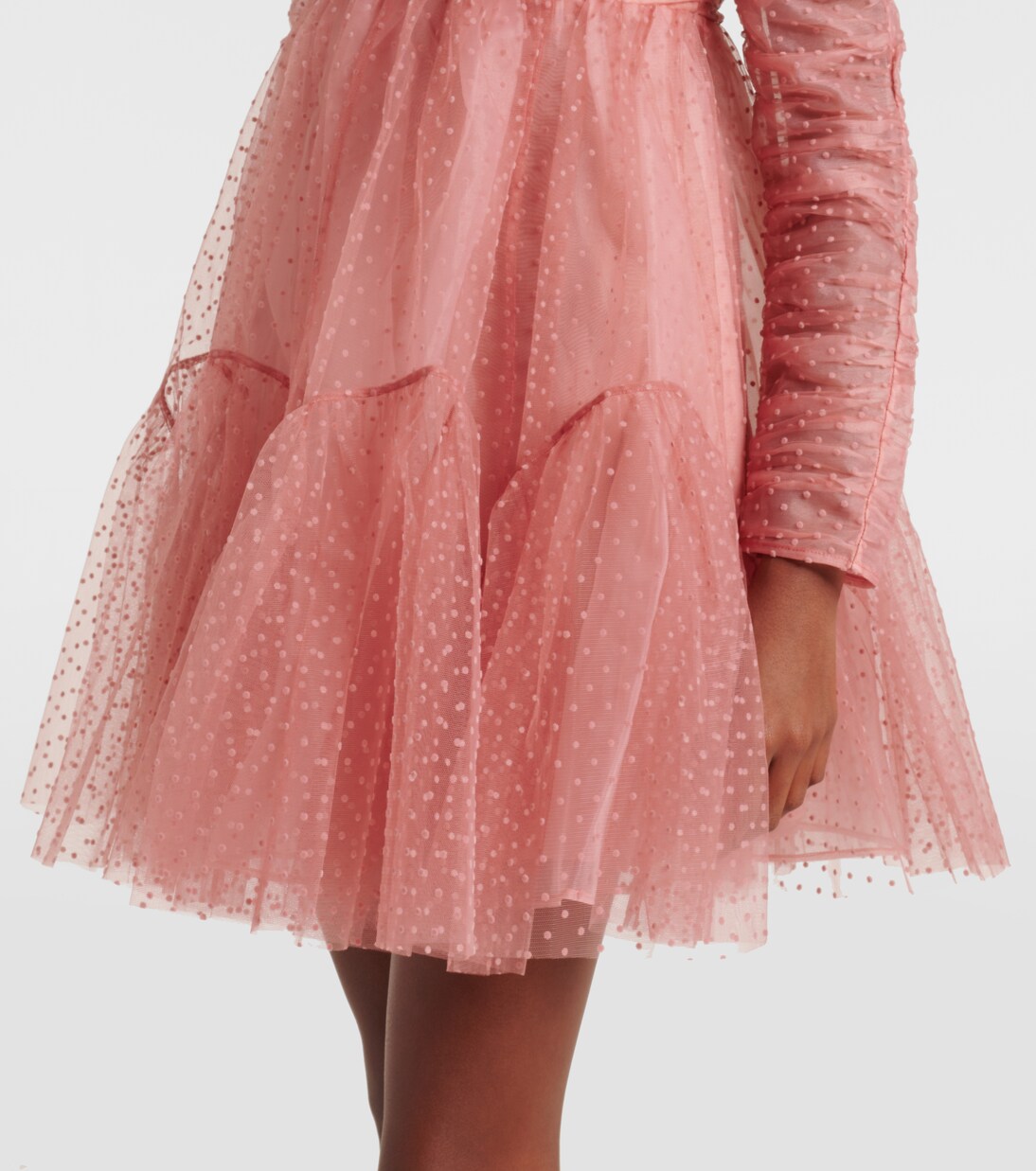 Off Shoulder Point d'Esprit Tulle Dress