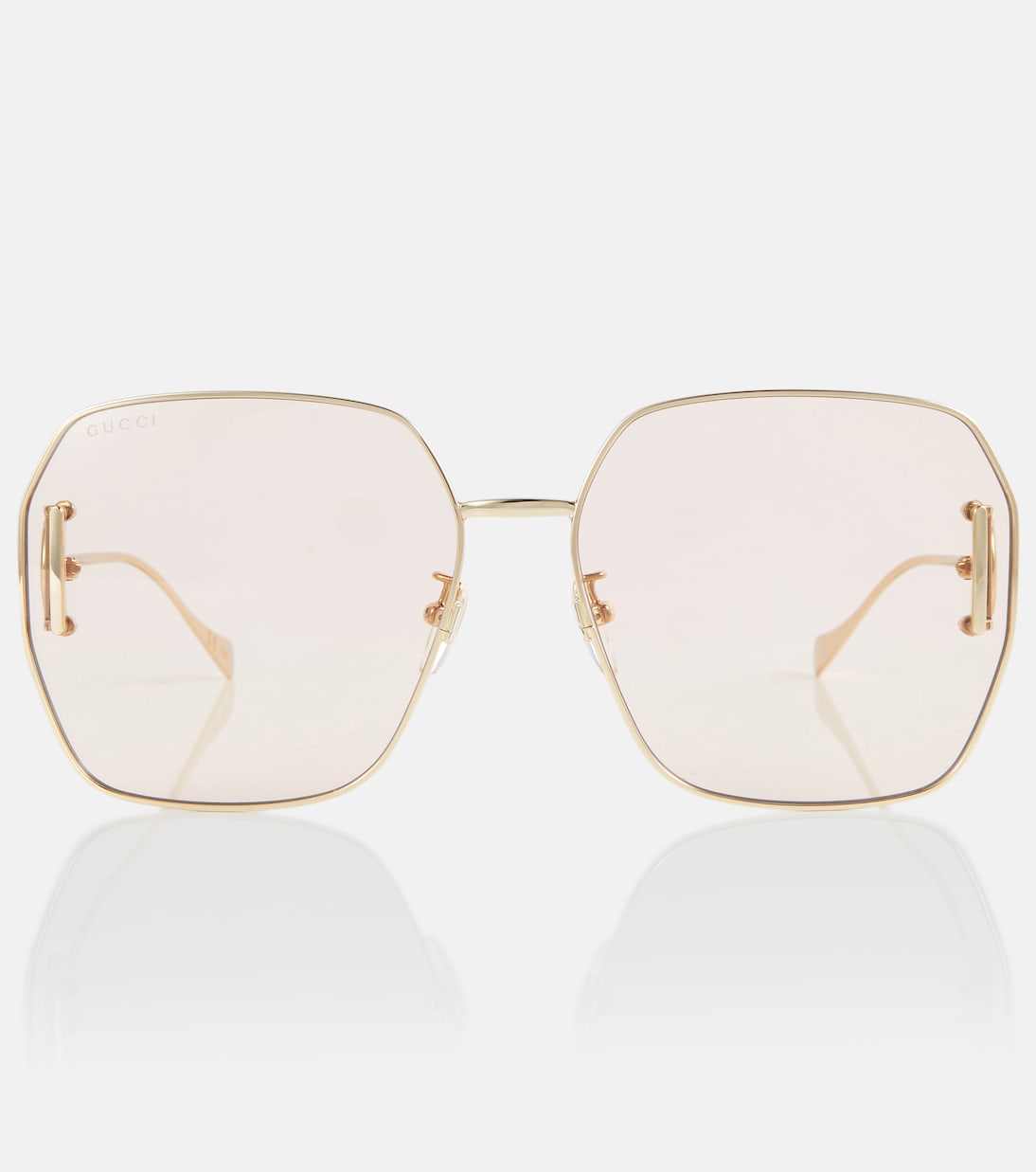 gucci gold oversized sunglasses