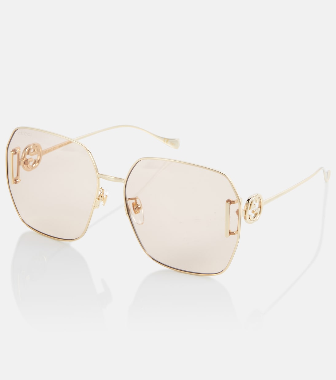 gucci gold oversized sunglasses