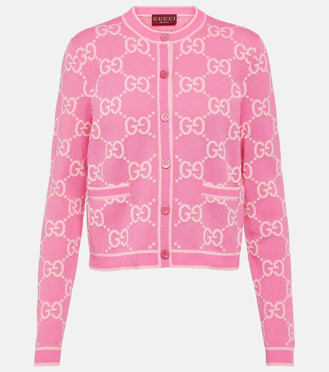 Cardigan GG aus Baumwoll-Jacquard in Pink - Gucci | Mytheresa