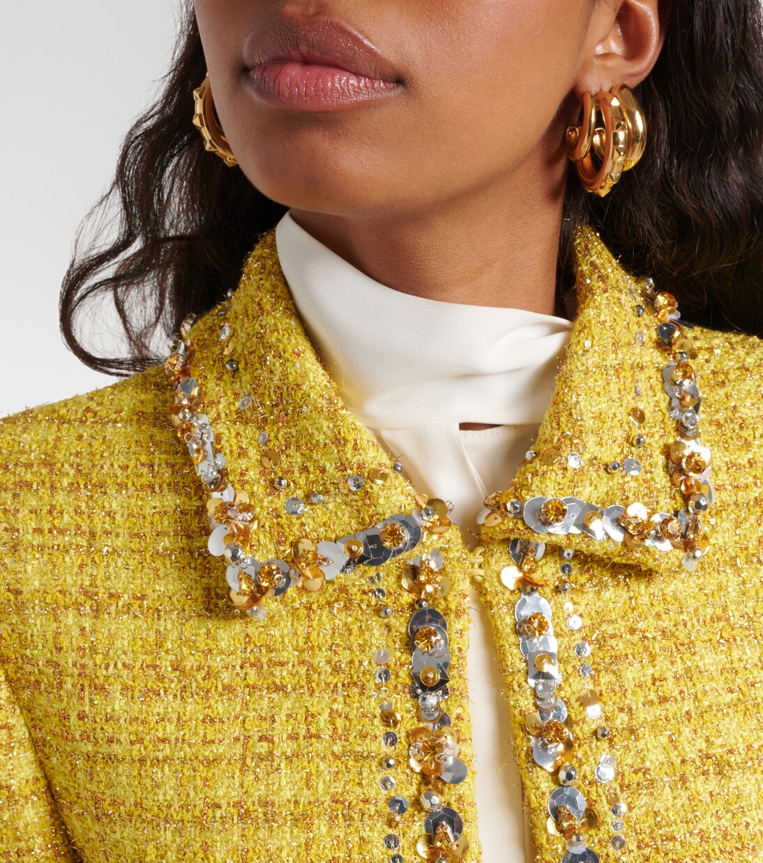 Embellished Tweed Style Jacket