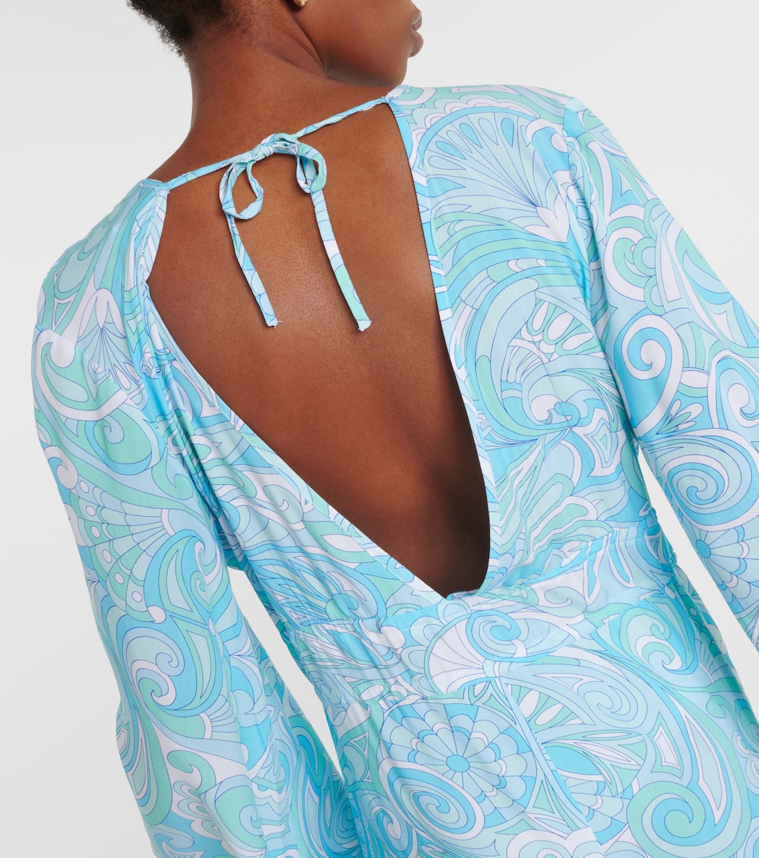MELISSA ODABASH Women Romilly White-Blue Embroidered Kaftan