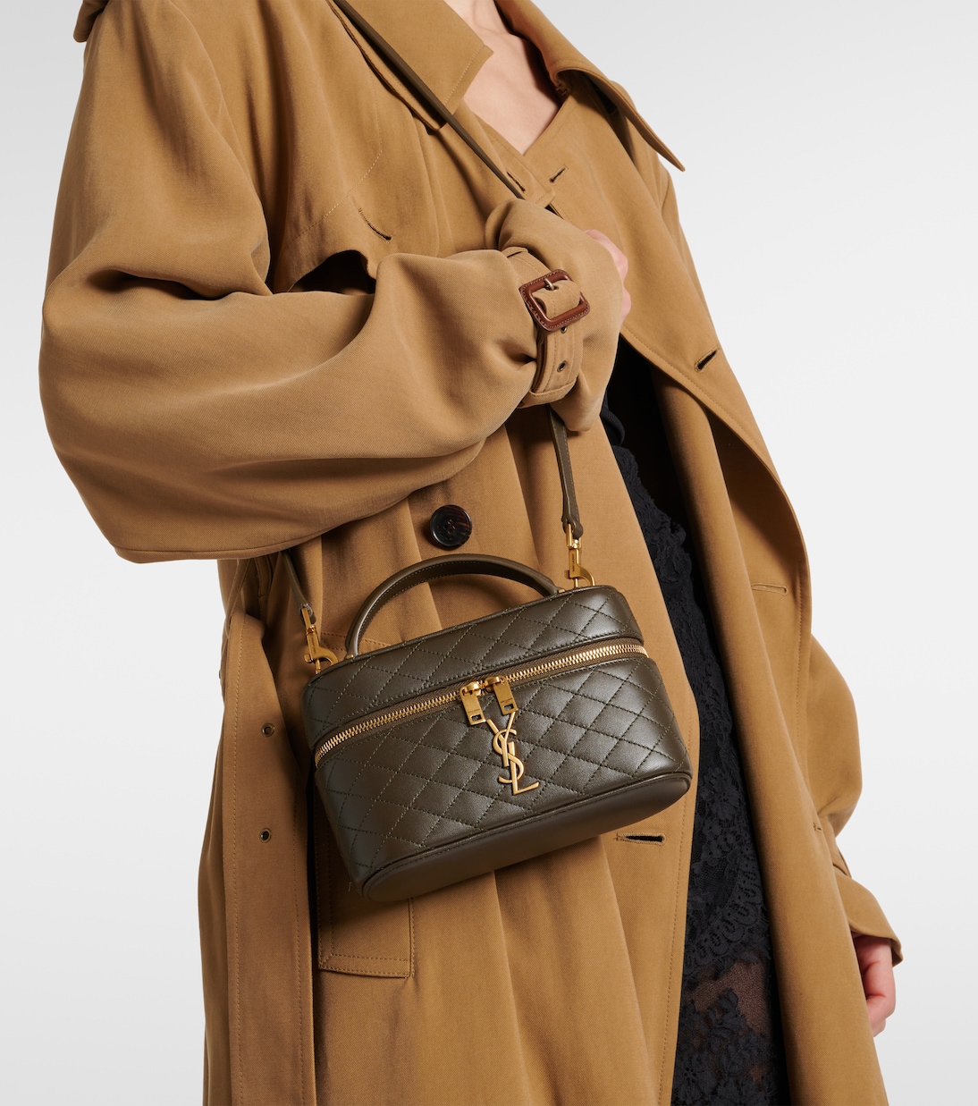 Schultertasche Gaby Mini aus Leder in Braun - Saint Laurent 