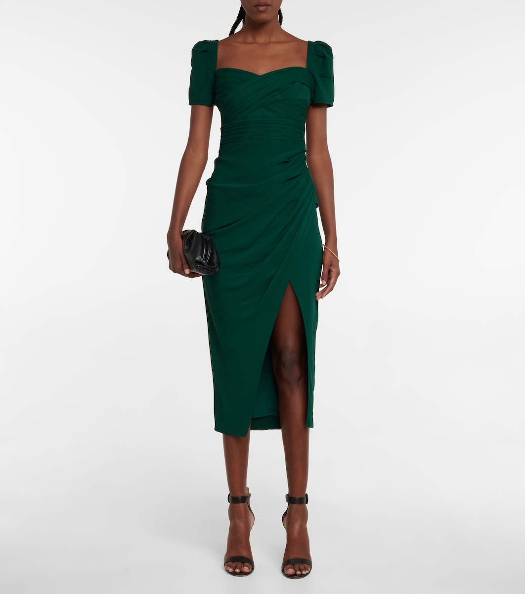 Self-Portrait - Draped crêpe midi dress 