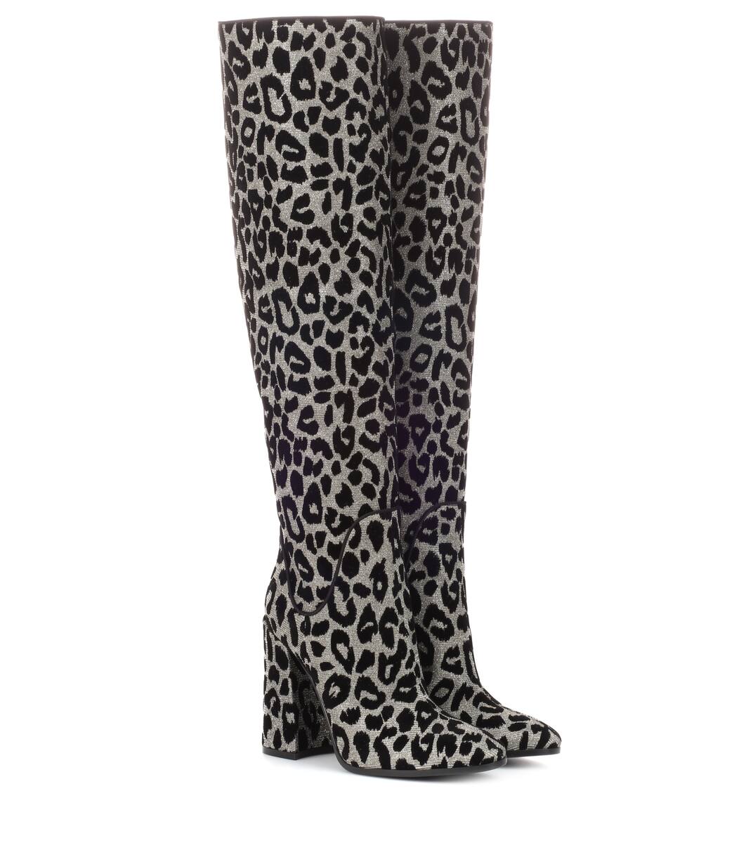 over the knee leopard print boots
