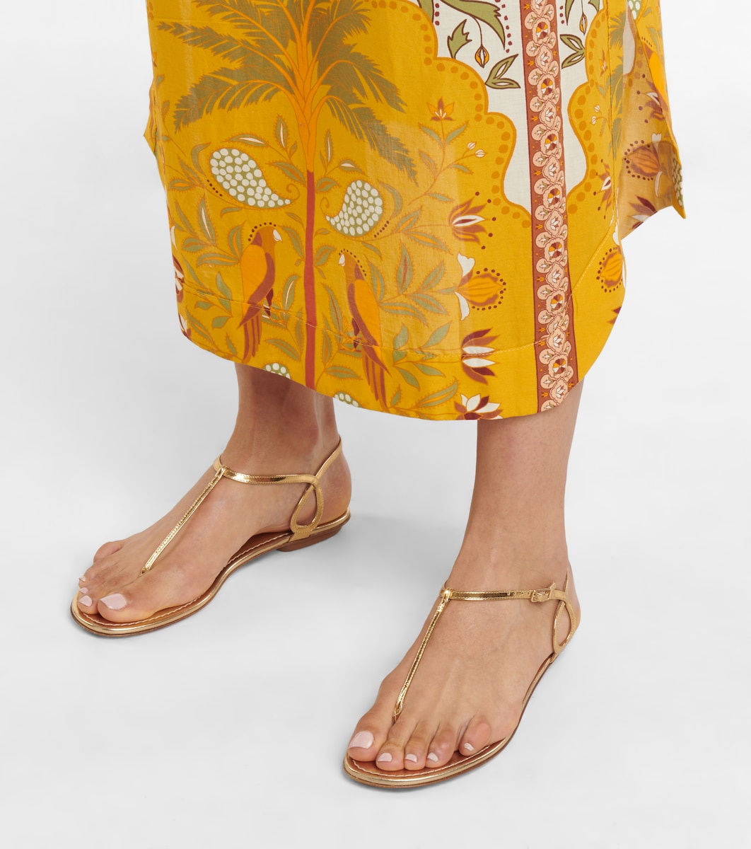 Aquazzura Almost Bare Metallic Leather Sandals Mytheresa