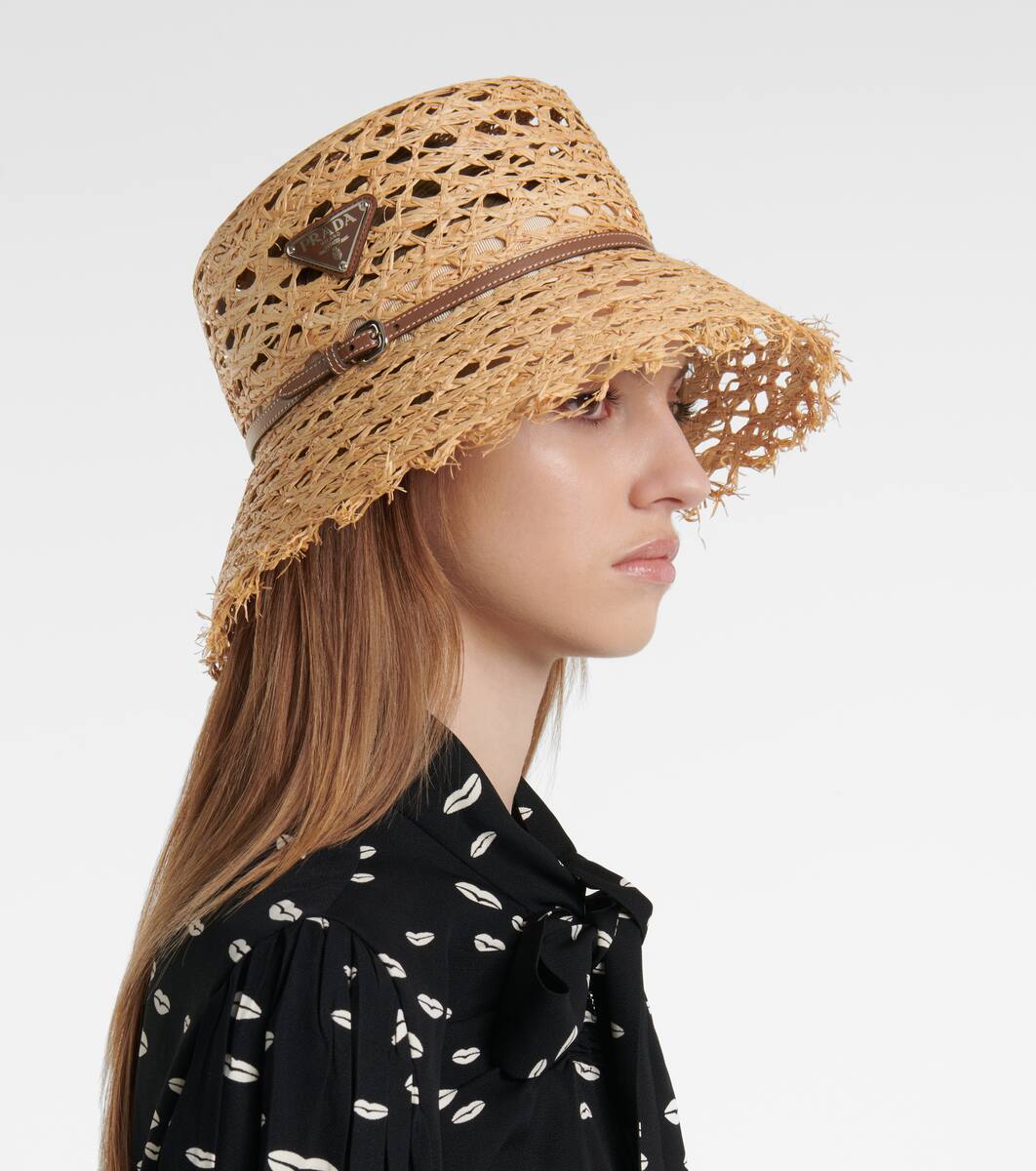 prada straw bucket hat