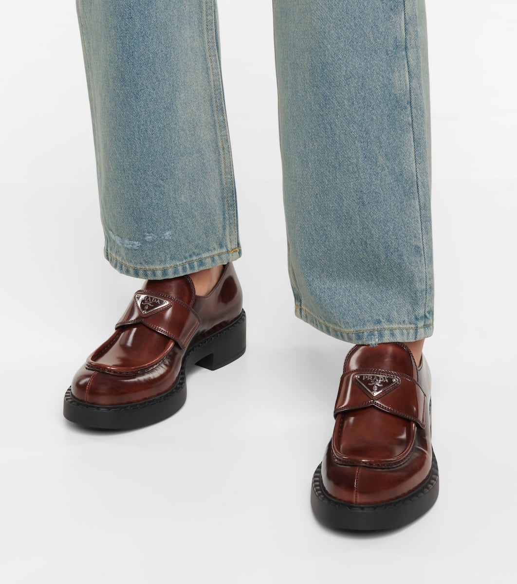 Mytheresa prada loafers clearance