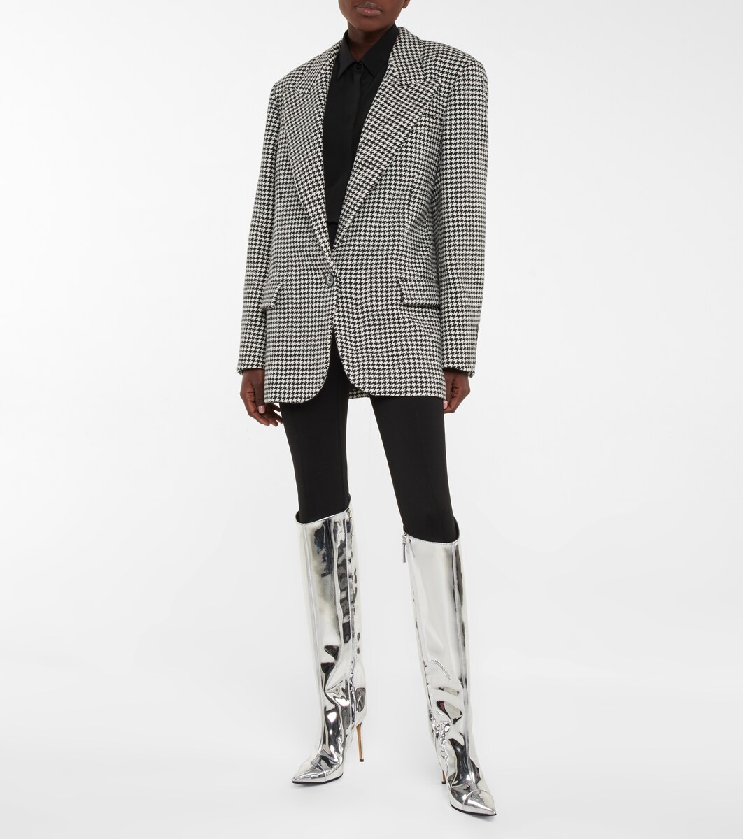 houndstooth knee high boots