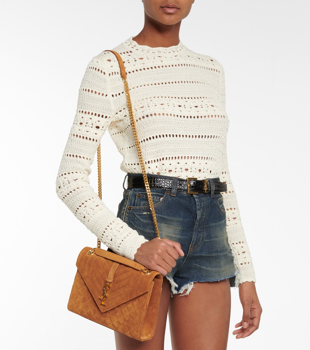 ysl envelope suede grey