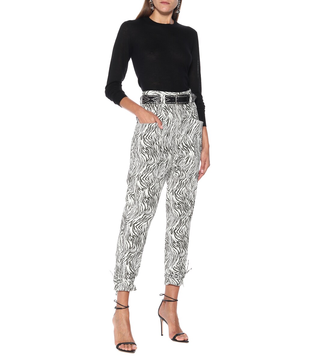 Badeloisa zebra-print leather pants 