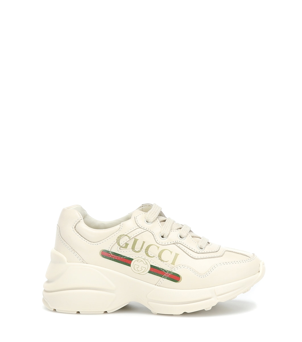 children's rhyton gucci logo leather sneaker