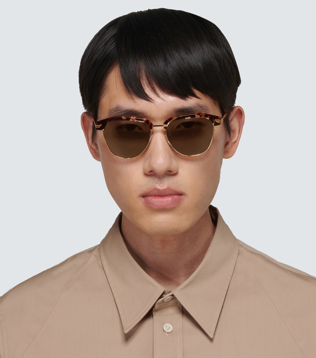 Bottega Veneta Square Frame Metal Sunglasses Ietpshops