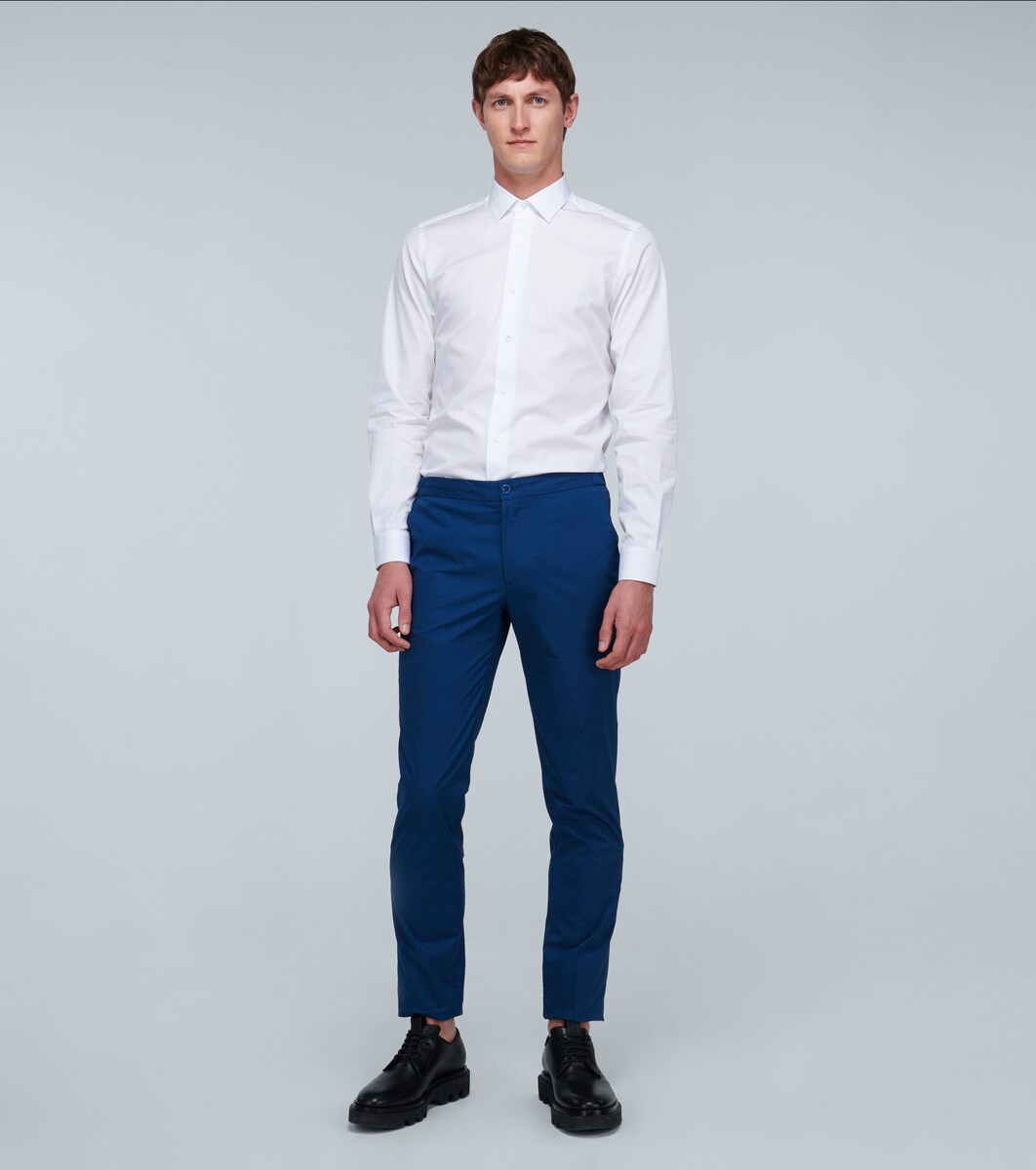 Incotex Men, Slim-fit cotton pants, Blue, L, Clothing