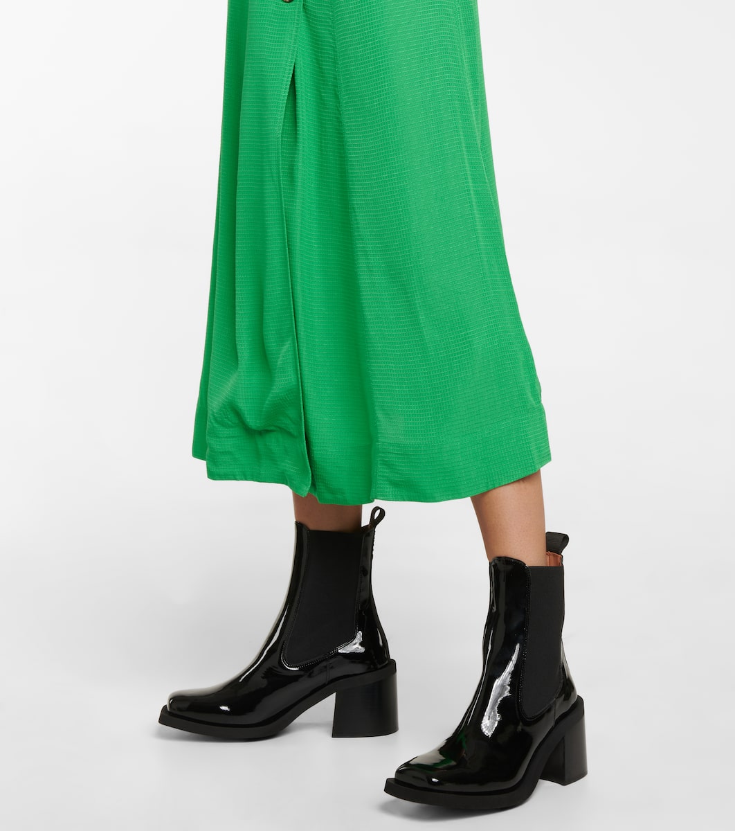 Ganni - Patent leather ankle boots | Mytheresa Patent Leather Ankle Boots