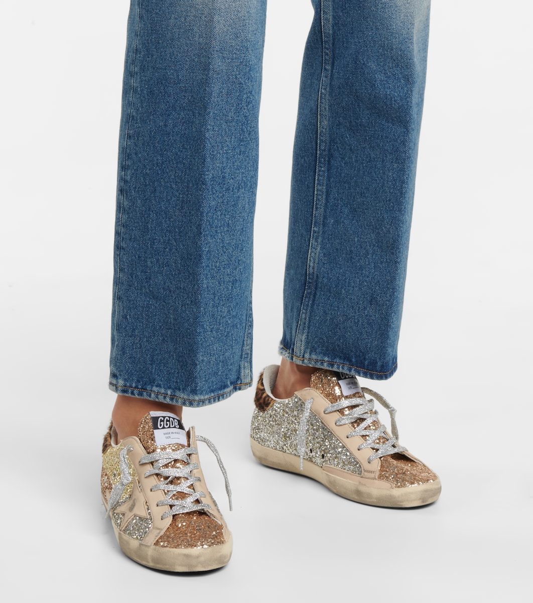 Golden Goose - Superstar glitter leather sneakers | Mytheresa