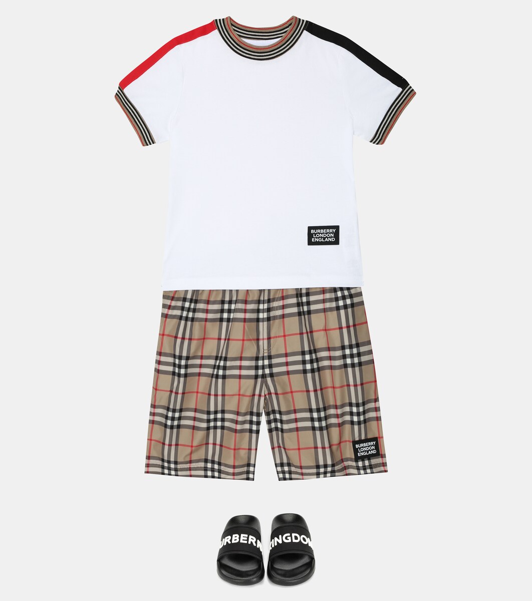 Short De Bain A Carreaux Burberry Kids Mytheresa