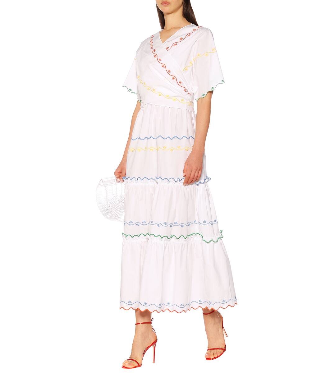 tory burch embroidered satin slip dress