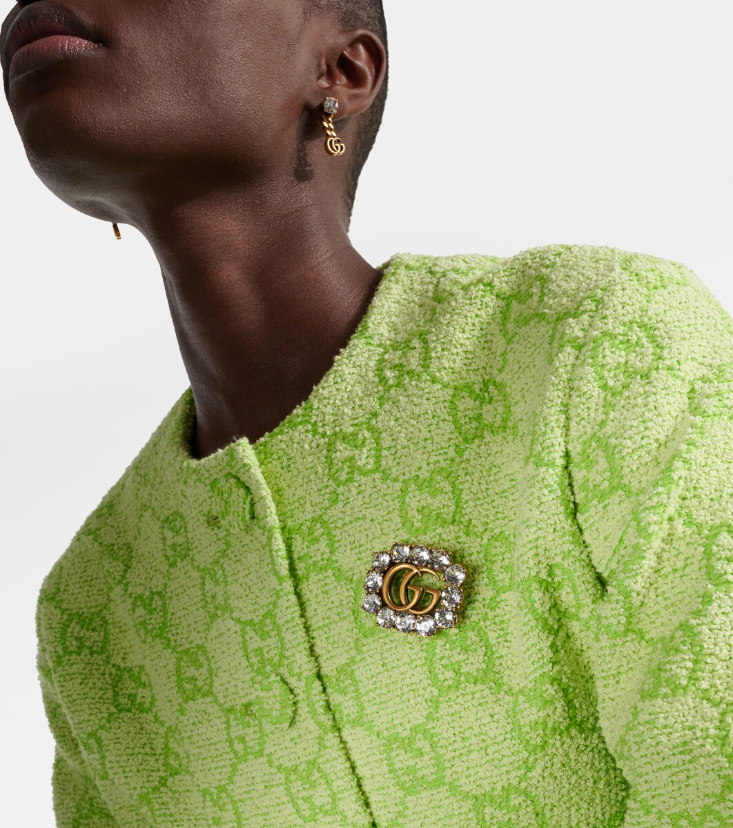 Double G Crystal-Embellished Brooch 