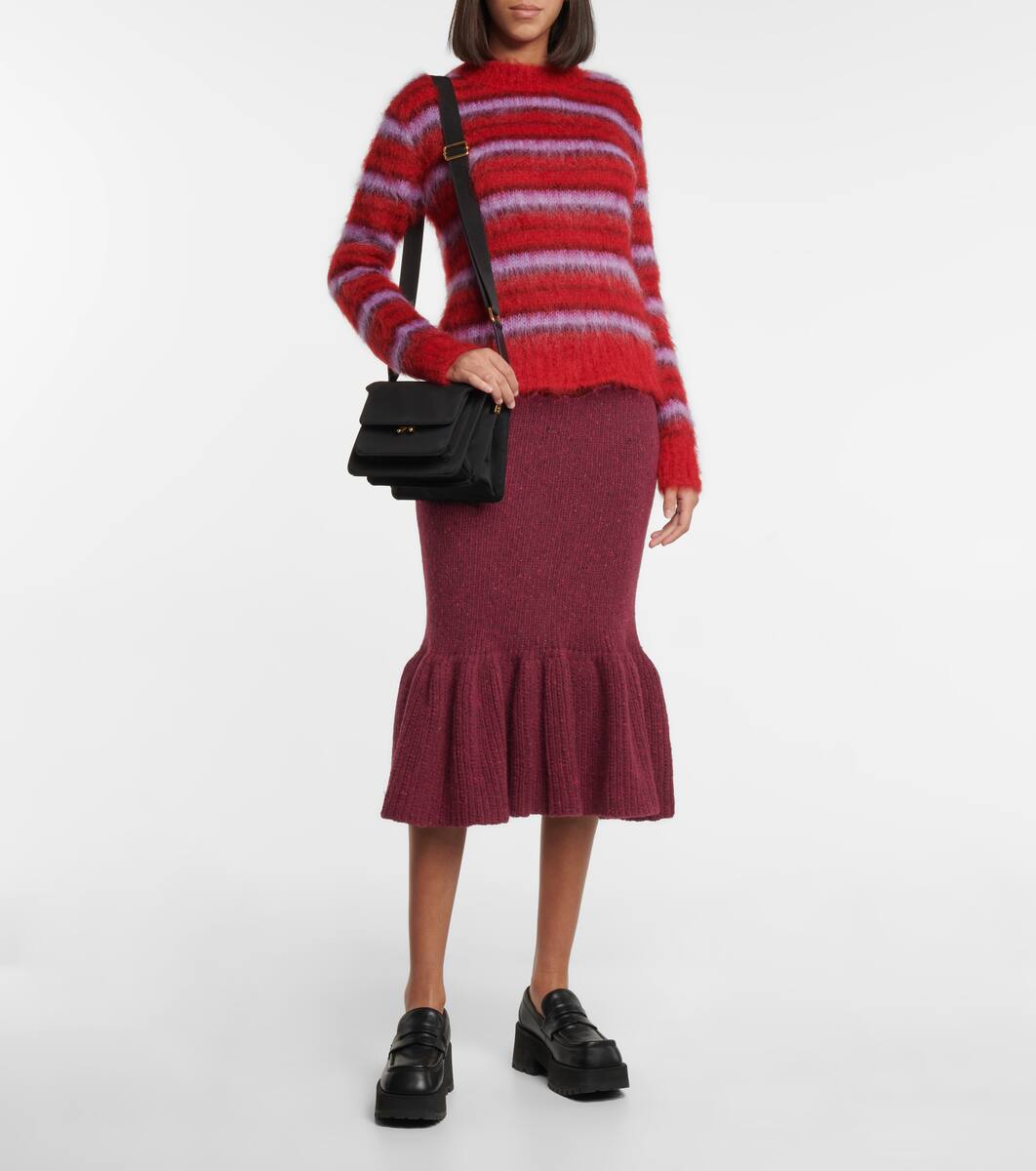 wool knit skirt midi
