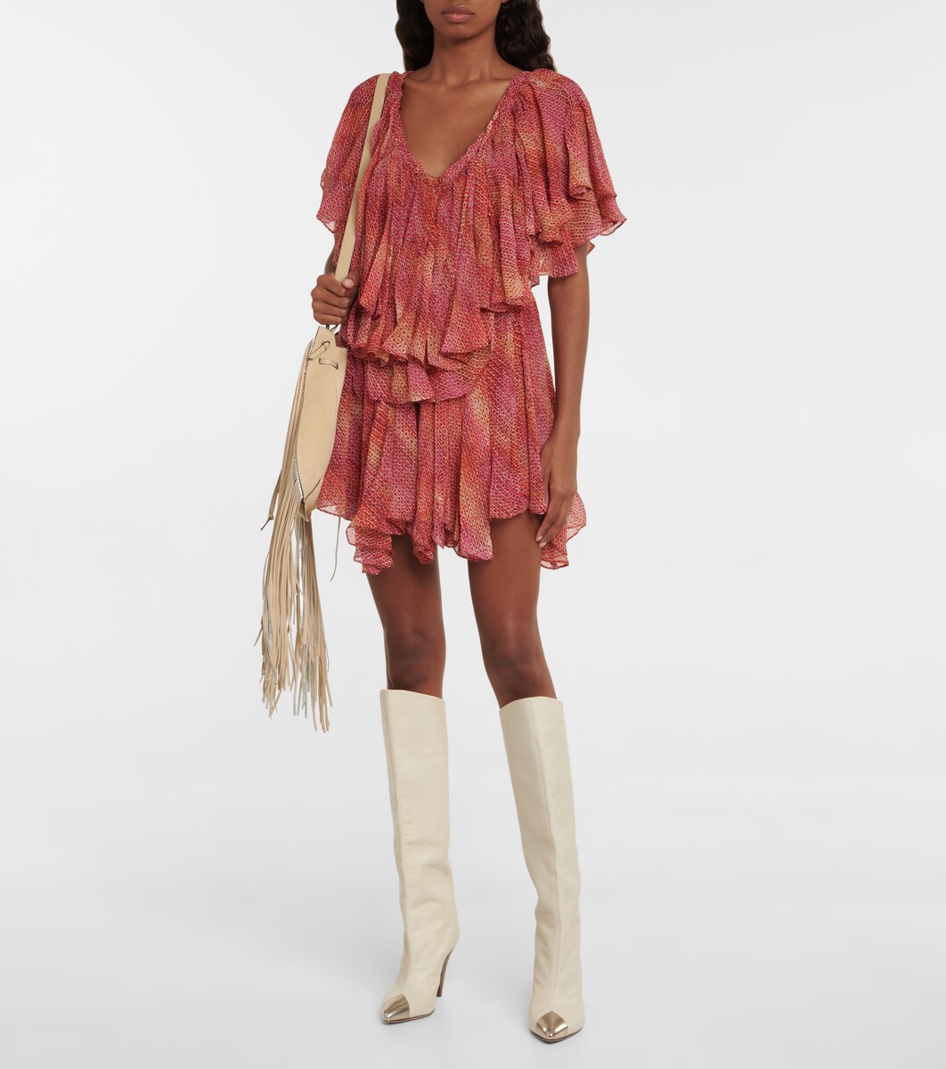 Amelie printed silk chiffon minidress 