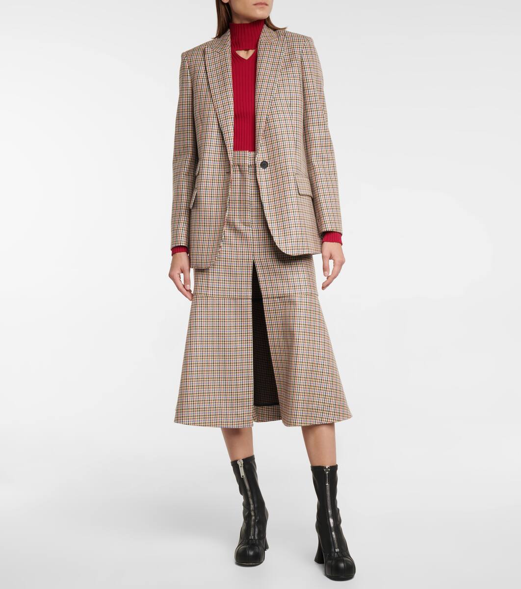 Plaid midi skirt
