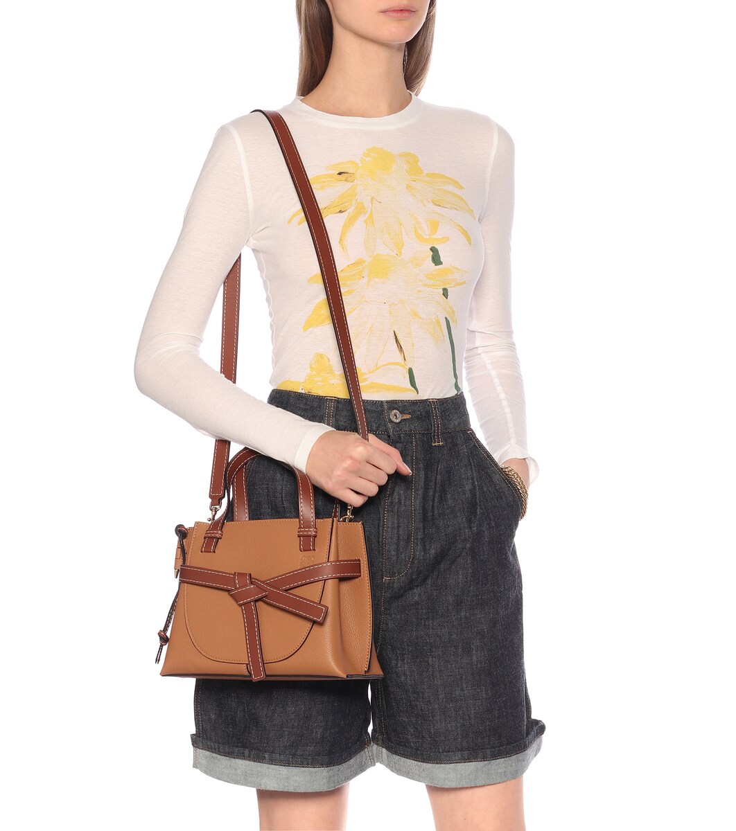 Loewe Womens Neutrals Cream Mini Gate Leather Tote Bag