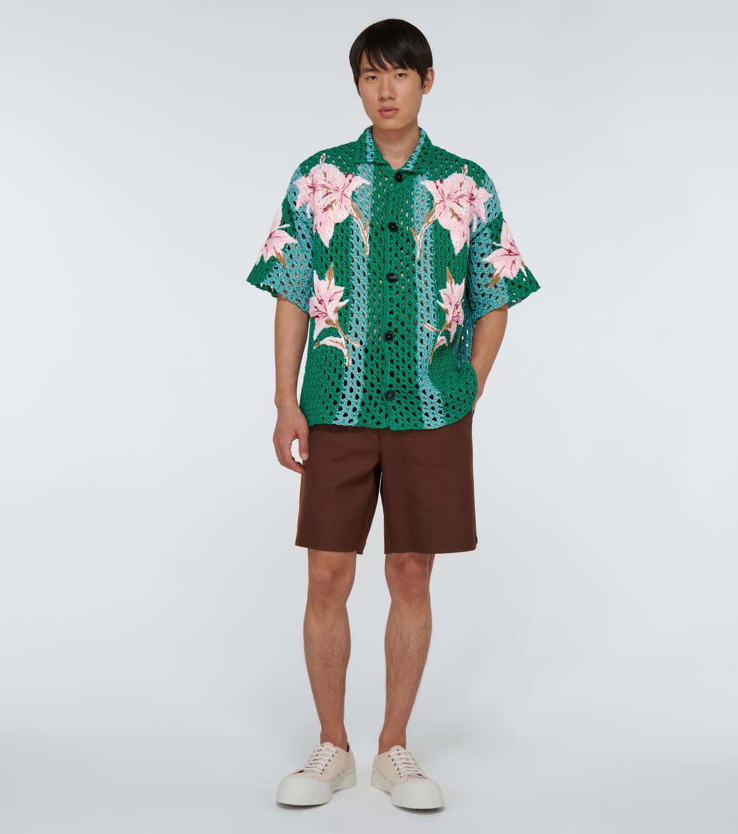 Valentino Valentino Floral Crochet Short Sleeved Shirt Mytheresa